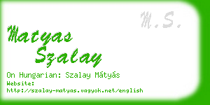 matyas szalay business card
